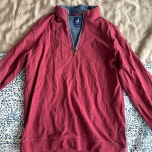 Men's Red Half-Zip Sweater